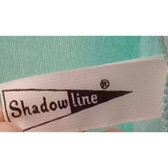 Vintage velour Shadowline floor length robe, 3/4 zip, greenish blue. - Picture 7 of 8